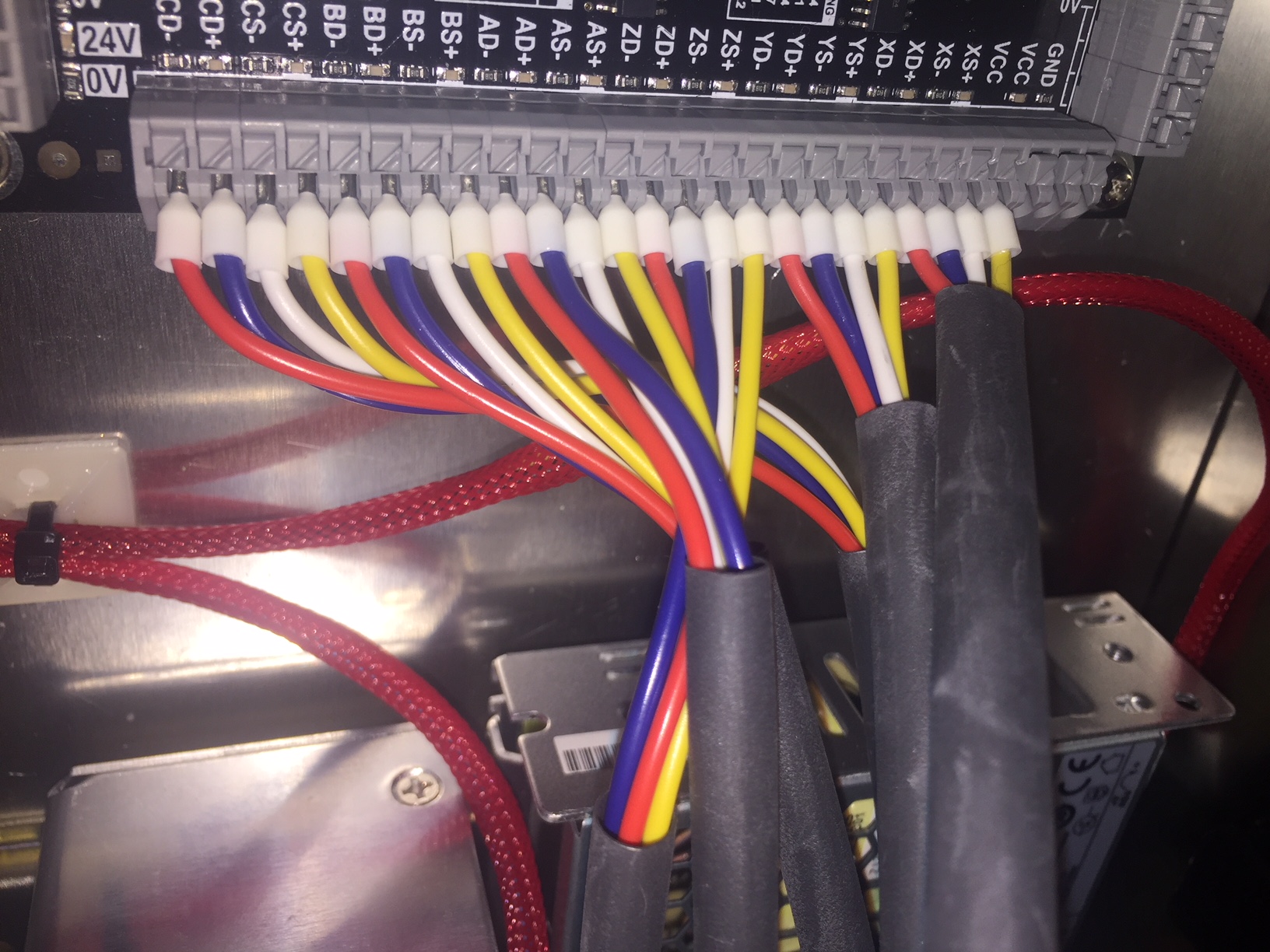 Schaltschrank der CNC-Steuerung im Zwischenausbau