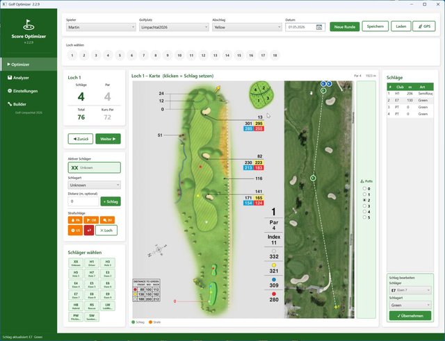 Score Optimizer – Golfrunden erfassen und auswerten