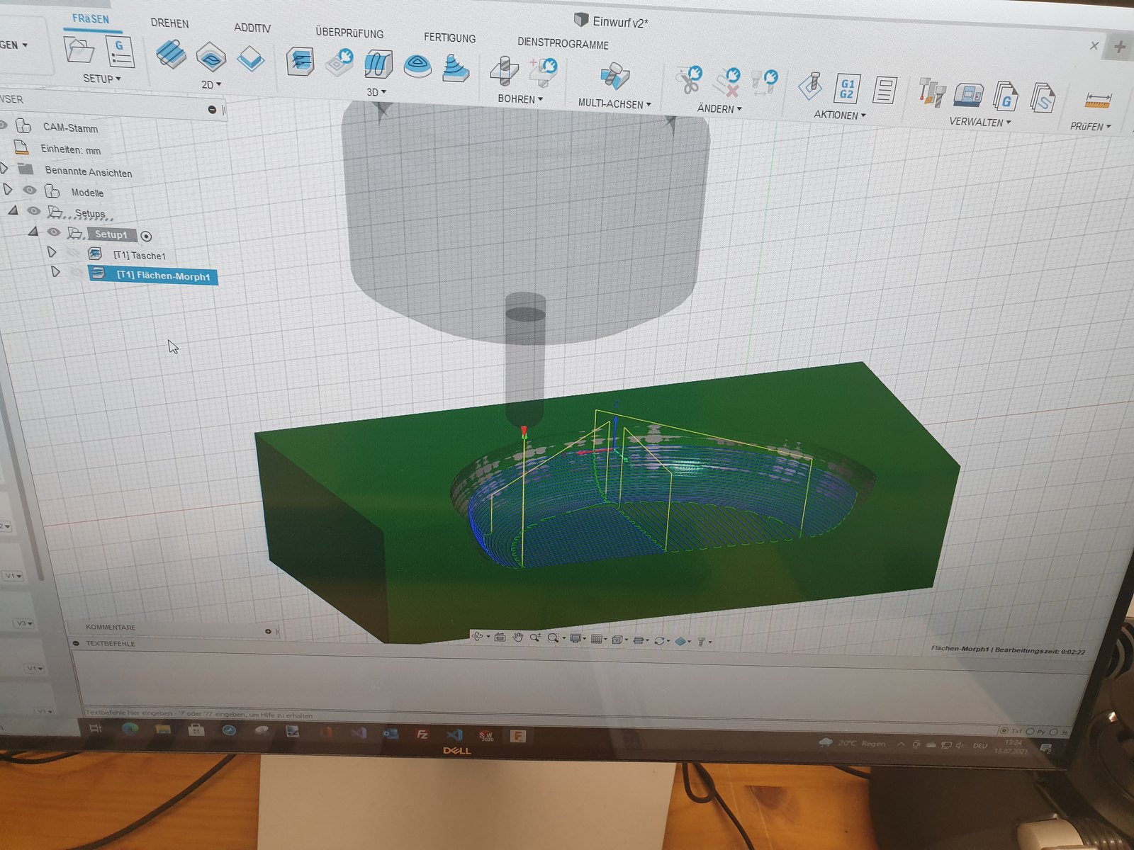 CAM-Programmierung der Kugelbahn in Fusion 360: 3D-Flächenbearbeitung eines Trichterelements